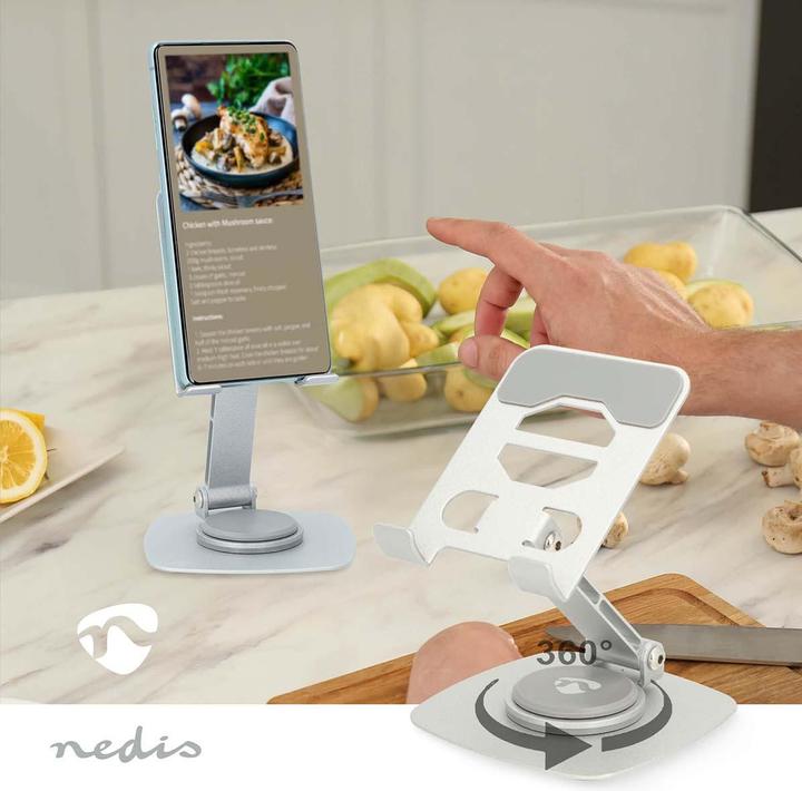 Actual product image Nedis Phone stand - Universal - Fully mobile - Silver