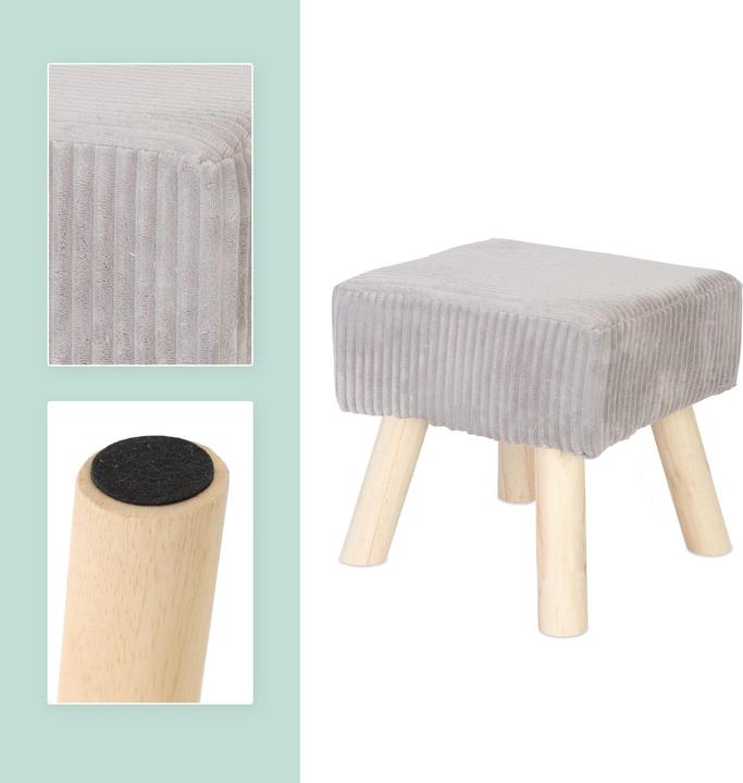 Image du produit Relaxdays Tabouret en corduroy