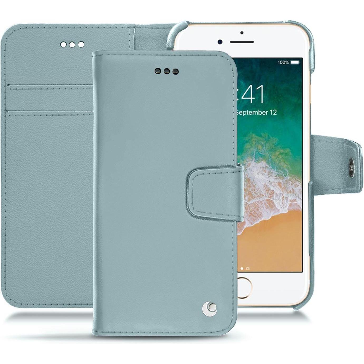 Noreve Lederschutzhülle Wallet (Apple iPhone 7), Smartphone Hülle, Blau