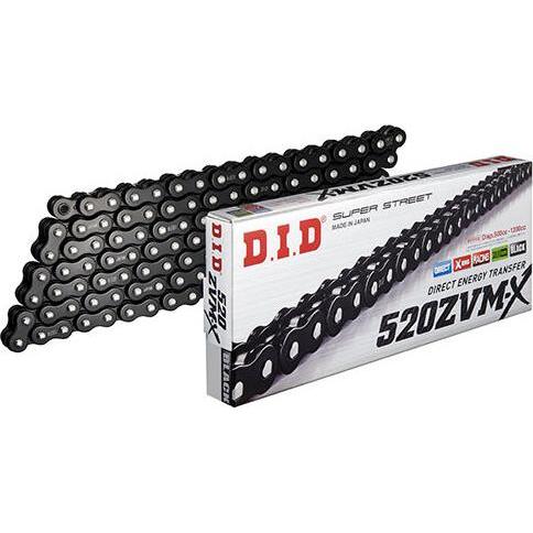 D.I.D, Accessori per moto, catena a rulli per moto 520zvm-x(bk&bk) x 112 mail. zj