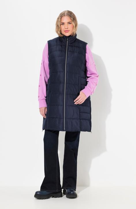 Immagine prodotto Ulla Popken Gilet trapuntato dal taglio svasato con cappuccio, collo alto e materiale riciclato (58)