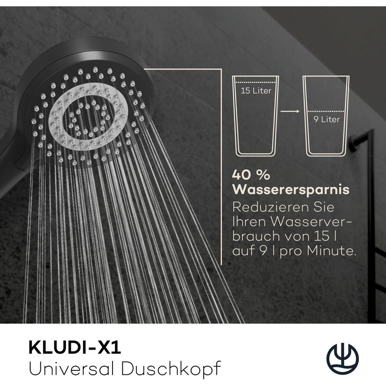 Thumbnail - Kludi, Duschbrause, X1 Duschkopf (3 Strahlarten, 15 l/min)