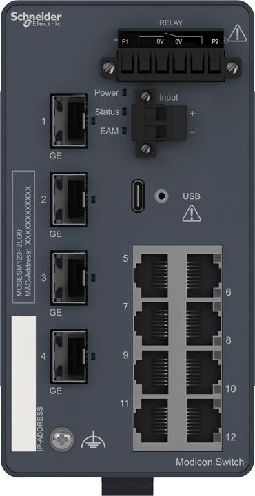 Actual product image Schneider Electric MCSESM123F2LG0 (12 ports)