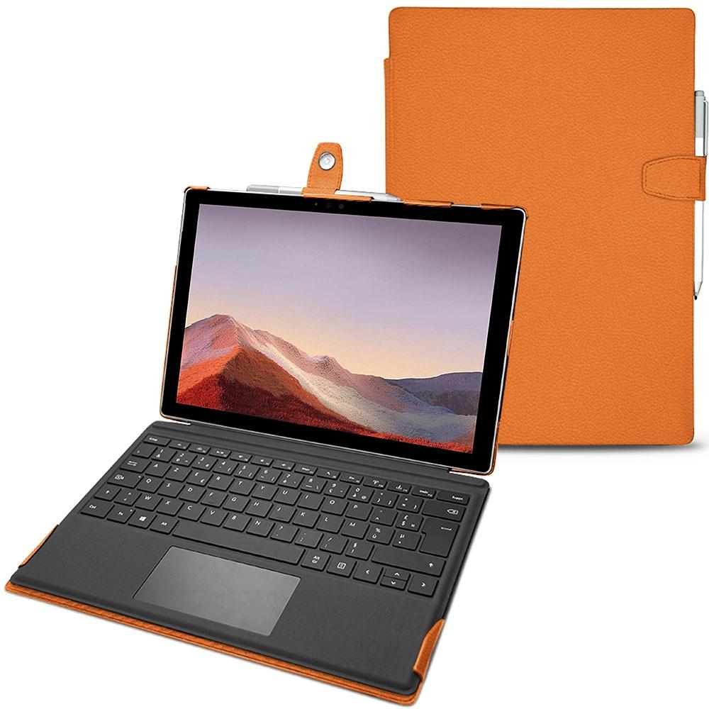 Noreve Lederschutzhülle (Microsoft Surface Pro 7), Tablet Hülle, Orange