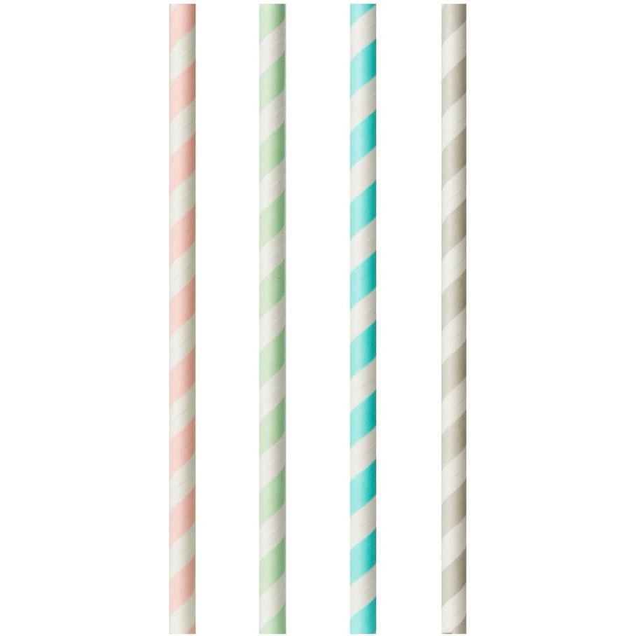 Papstar Stripes, Strohhalm, Mehrfarbig
