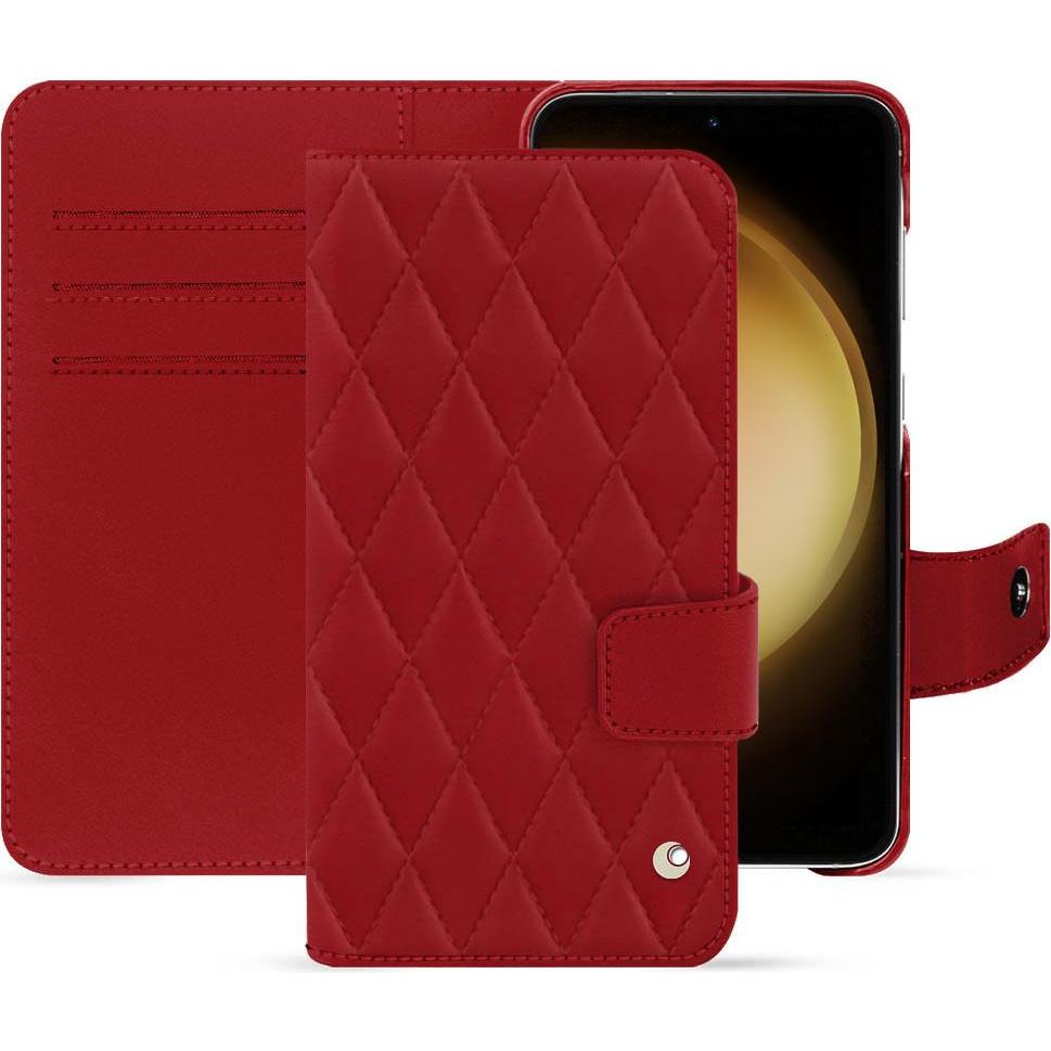 Noreve Lederschutzhülle Samsung Galaxy S23+ (Samsung Galaxy S23+), Smartphone Hülle, Rot