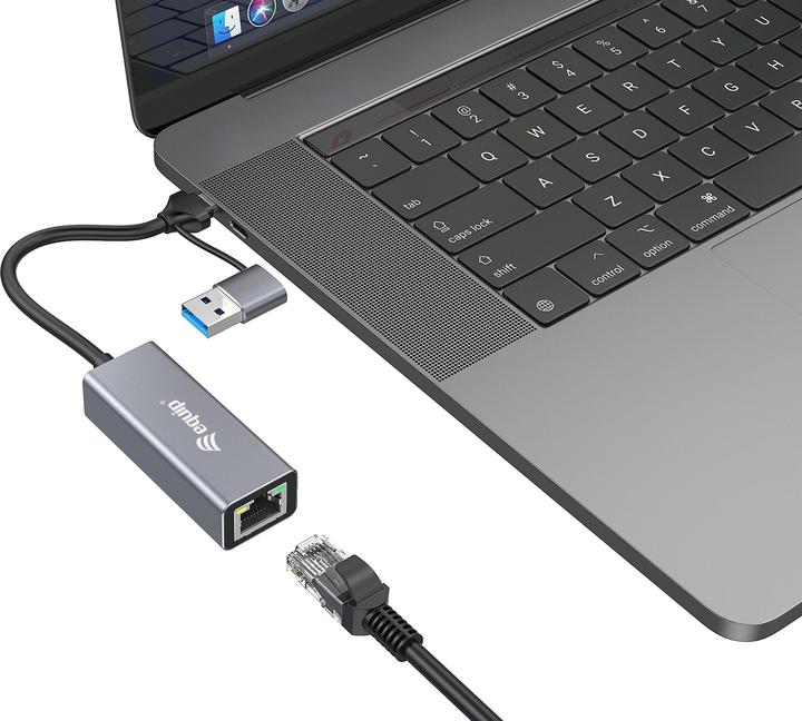 Actual product image equip USB-C to 2.5 Gigabit Ethernet (USB-C, USB, RJ45 2.5 Gigabit Ethernet (1x))