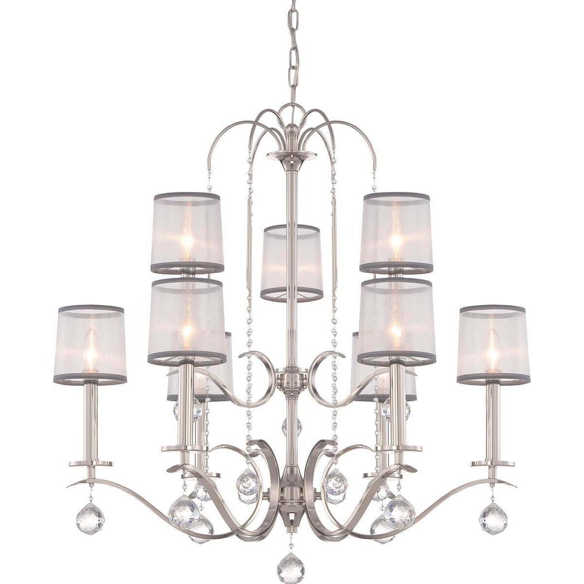 Elstead Lighting, Kronleuchter, Whitney Kronleuchter E14 9-fach Imperial Silber (81.30 cm)