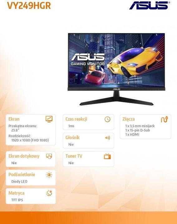 Actual product image ASUS ProArt VY249HGR (1920 x 1080 pixels, 23.80")