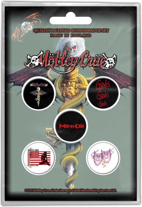 Produktbild Motley Crue AnsteckerSet Dr Feelgood 5erPack Kunststoff Metall