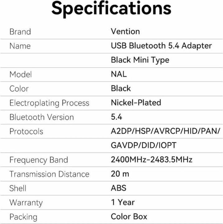 Nutritional values and ingredients Vention USB-C-Kabel NALB0
