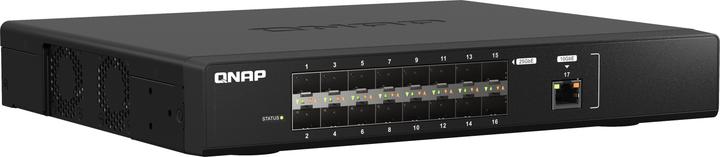 Actual product image QNAP QSW-M5216-1T DDR3 1 ports RJ45 16 ports SFP28 (17 ports)