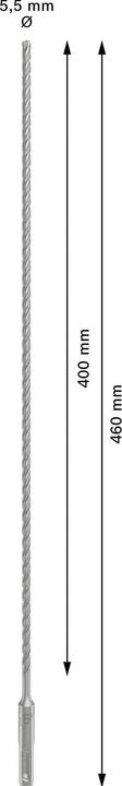 Immagine prodotto Bosch Professional Zubehör Punta per martello PRO SDS plus-5X, 5,5 x 400 x 460 mm (5,5 mm)