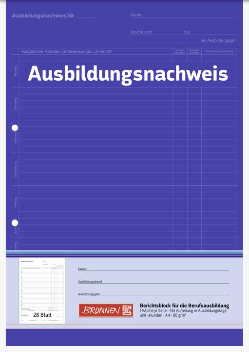 Immagine prodotto Brunnen Registro di allenamento, registrazioni giornaliere Libro dei moduli (28 x)