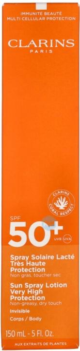Image du produit Clarins Lotion solaire en spray (Lotion solaire, SPF 50+, 150 ml, 203 g)