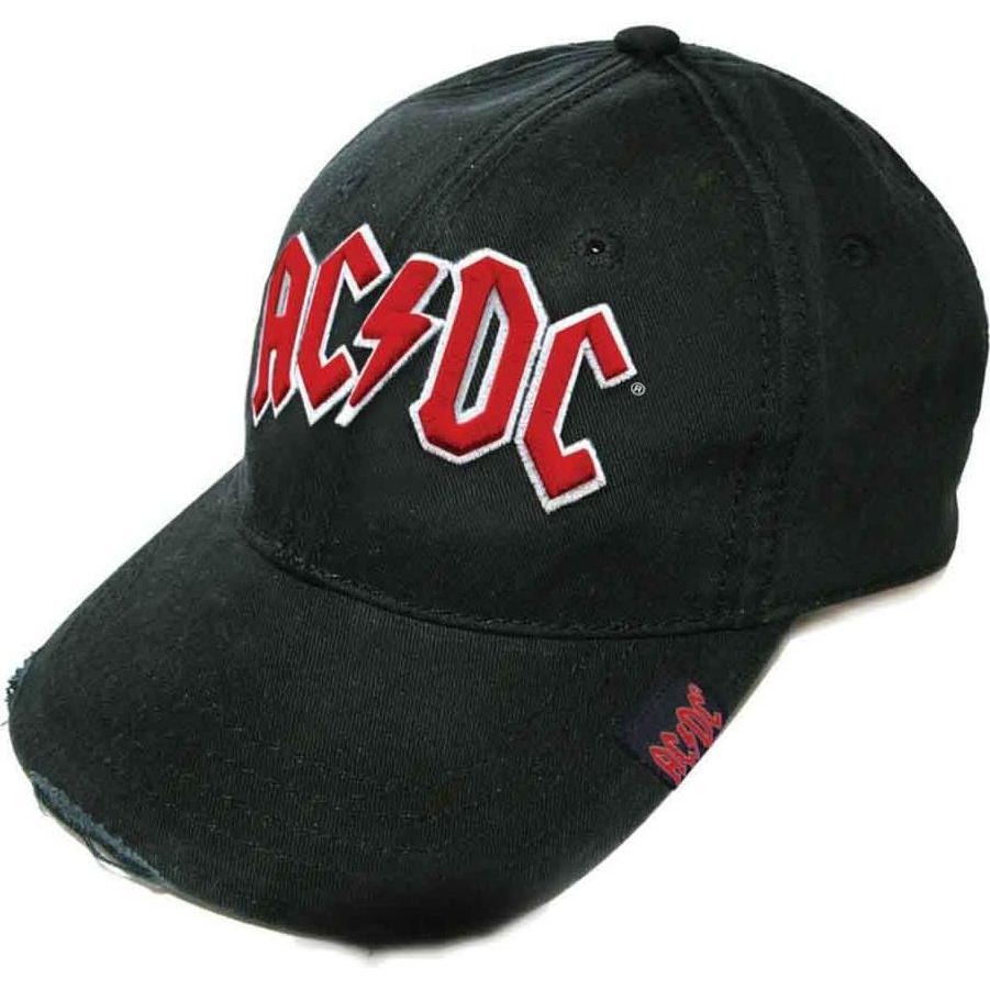 AC/DC, Cappellino, Red On White Logo Distressed Baseball Cap