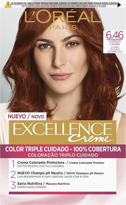 Actual product image L'Oréal Paris EXCELLENCE cream ink #6.46 rubio oscuro cobrizo caoba (#6,46 rubio oscuro cobrizo caoba)