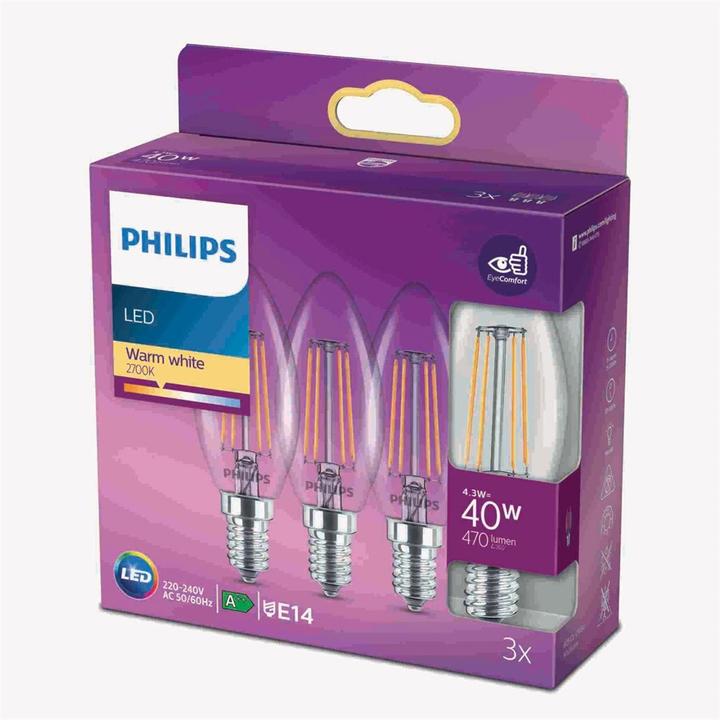 Actual product image Philips Lamp (E14, 4.30 W, 470 lm, 3 x, F)