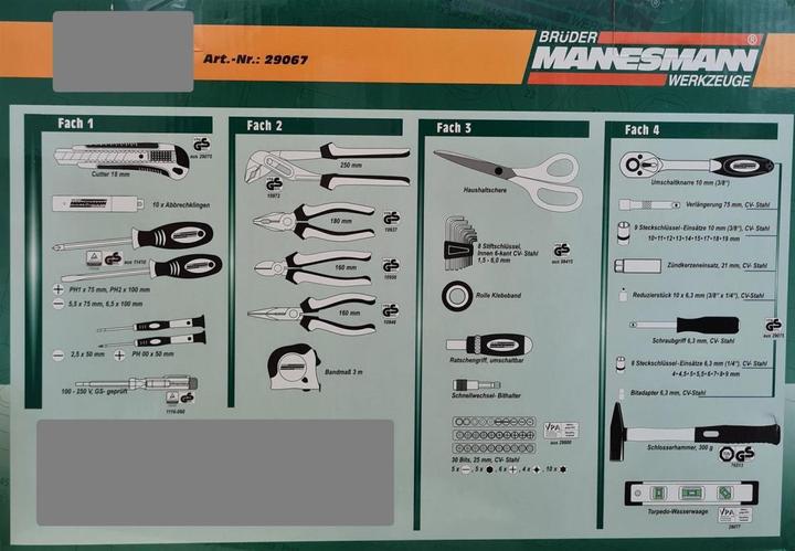Produktbild Mannesmann Werkzeugkoffer (90 Teile)