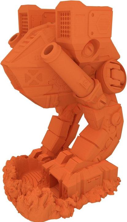 Produktbild Feldherr Fates End Dice Tower Mech Orange – 3D Würfelturm für Tabletop (Kunststoff)