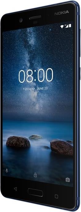 Nokia 8 (128 GB, Blu Lucido, 5.30", Doppia SIM Ibrida, 13 Mpx, 4G)