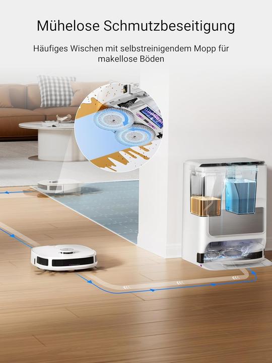 Produktbild Eureka J12 white - Robotstofzuiger - 3D-objectherkenning - 5.200 mAh batterij - (2000 Pa, Wischtuch)