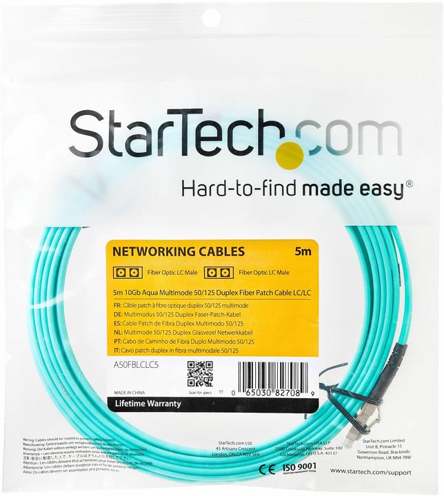 Produktbild StarTech 5m Aqua Fiber Patch Cable (5 m)