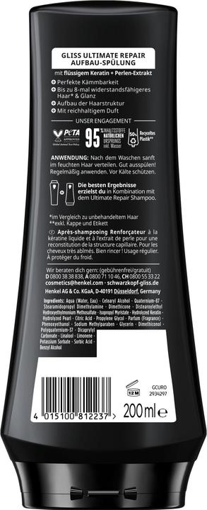 Image du produit Gliss Après-shampooing Ultimate Repair (200 ml)