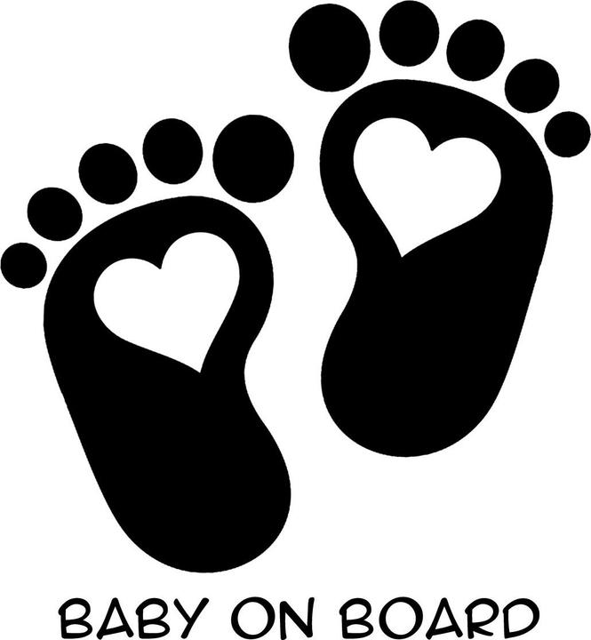 BeFox Baby Car Sticker Feet with Heart - Black