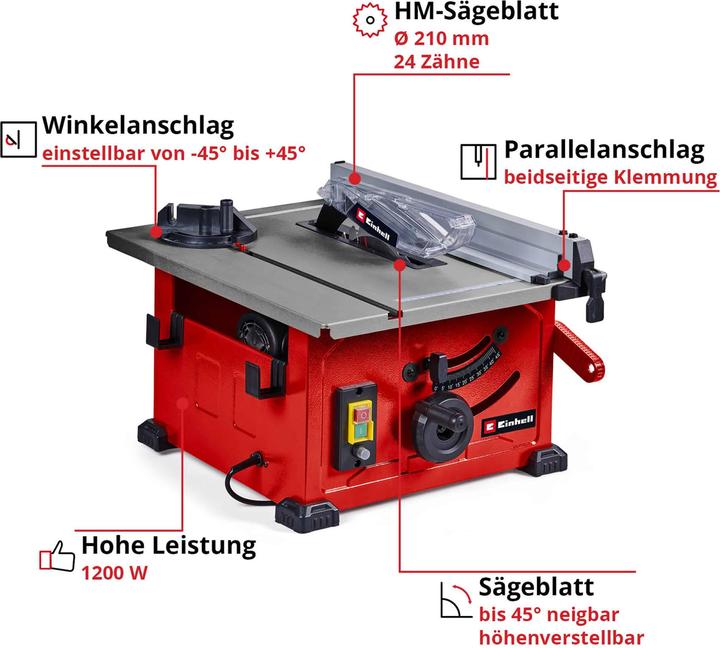 Actual product image Einhell TC-TS 8 Circular table saw 210 mm 230 V