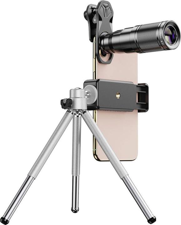 Produktbild Deltalabs Smartphone Teleskop-Objektiv 22x – Fisheye, Makro, Weitwinkel & Stativ