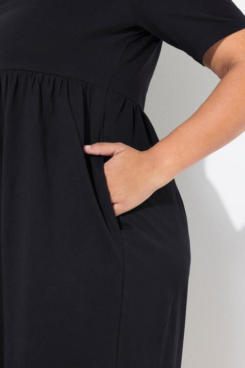 Produktbild Ulla Popken Kleid, A-Linie, Carree-Ausschnitt, Halbarm, Taschen (60)