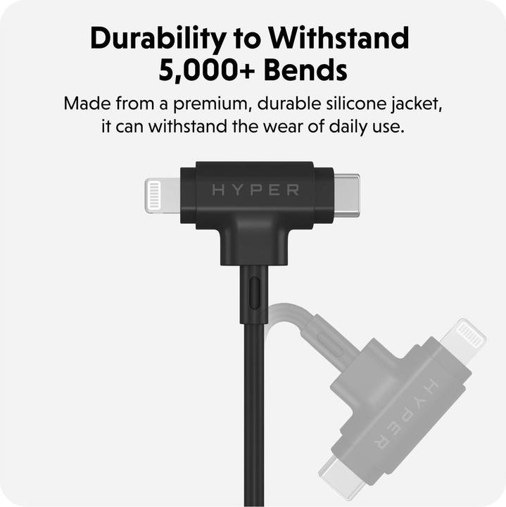 Produktbild Targus HyperJuice Silicone USBC/Lightning60W BK (1.50 m, USB 2.0, 60 W)