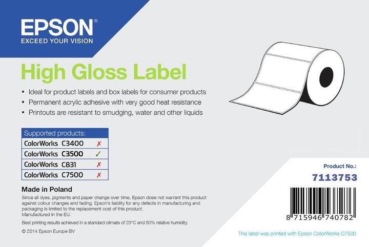 Epson Hoogglans label stansrol (10.20 cm)