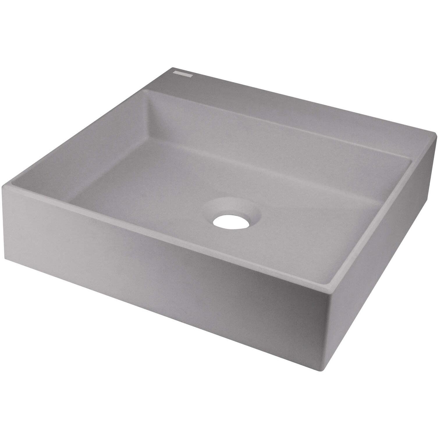 Deante, Waschbecken, Aufsatzwaschbecken aus Granit mit Platz für einen Wasserhahn - 400x400 mm (400 mm, 400 mm)