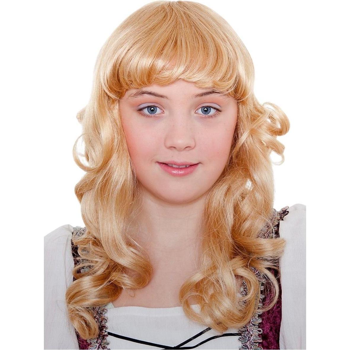 Maskworld Langhaar Kinderperücke goldblond - für Fasching