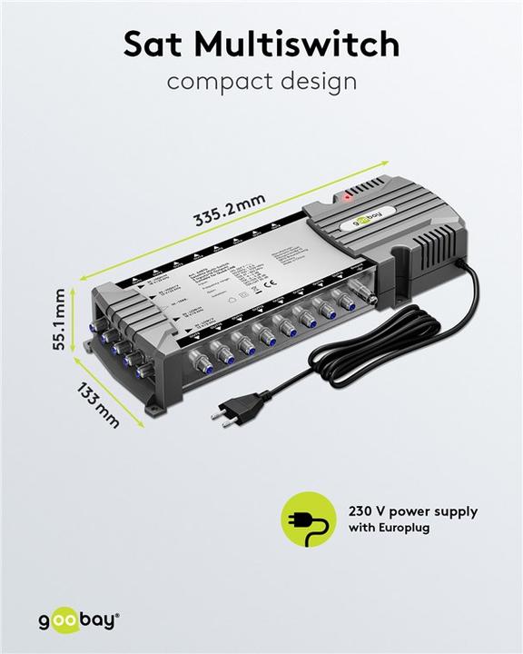 Image du produit Goobay Commutateur multiple satellite 5 entrées/16 sorties (Multi commutateur)