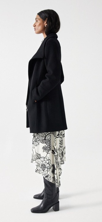 Image du produit Salsa Jeans Manteau en laine Wool Coat With Fur Collar (L)