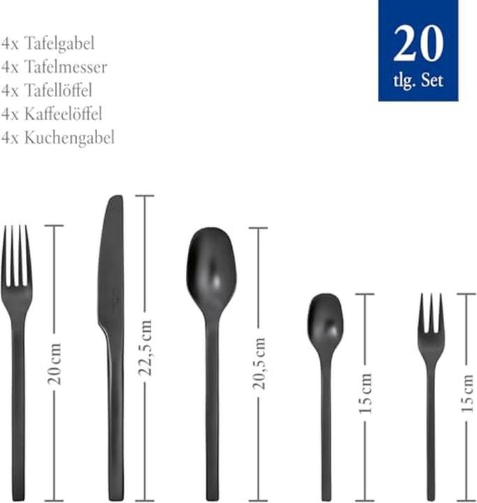 Produktbild Villeroy & Boch Manufacture Rock (20 Stück, Besteck Set)