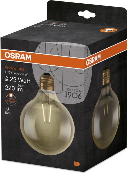 Actual product image Osram Vintage 1906 Led Classic Globe (E27, 2.80 W, 200 lm, 1 x, F)