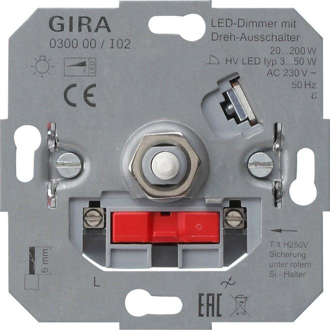 Actual product image Gira LED Dimmer Drehaus 20-200W 030000 Incandescent lamp
