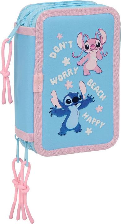 Lilo & Stitch Dreifaches Federmäppchen Happy Himmelsblau 12,5 X 19,5 X 5,5 Cm 37 Stücke