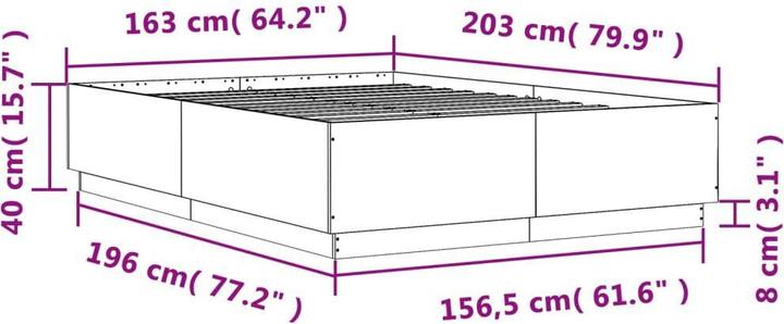 Actual product image vidaXL Bed frame with LED (160 x 200 cm)