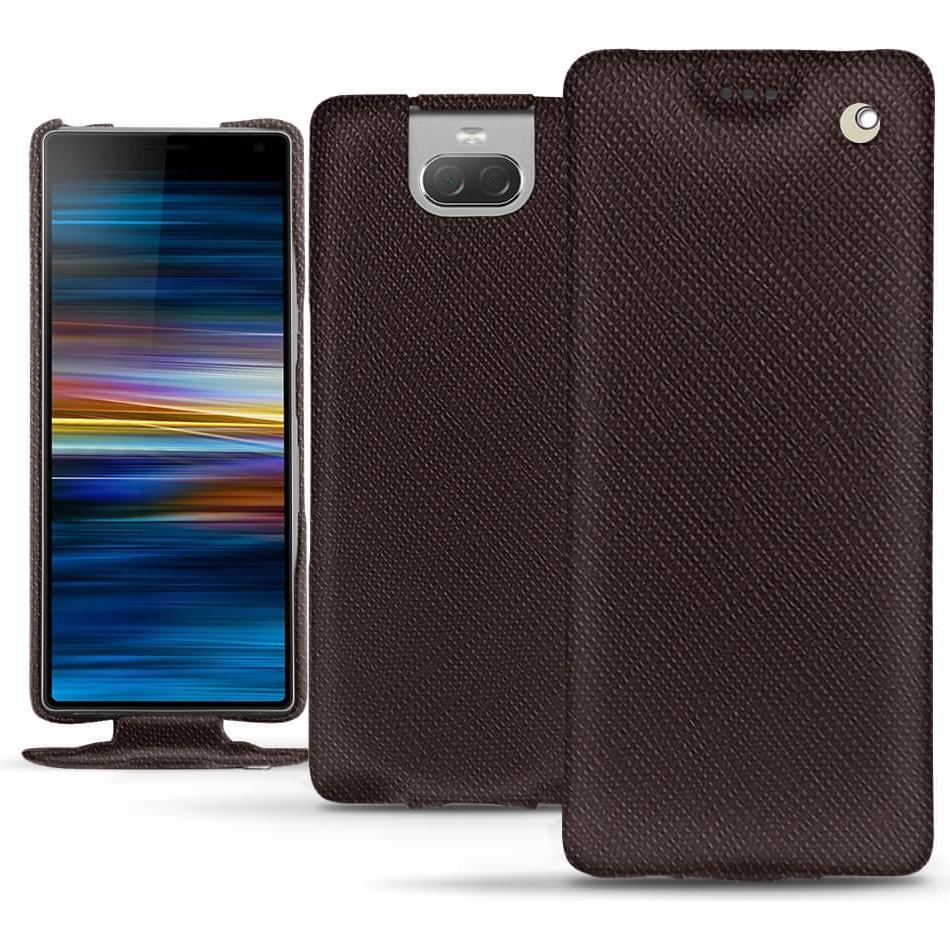 Noreve Lederschutzhülle vertikal (Sony Xperia 10 Plus), Smartphone Hülle, Braun