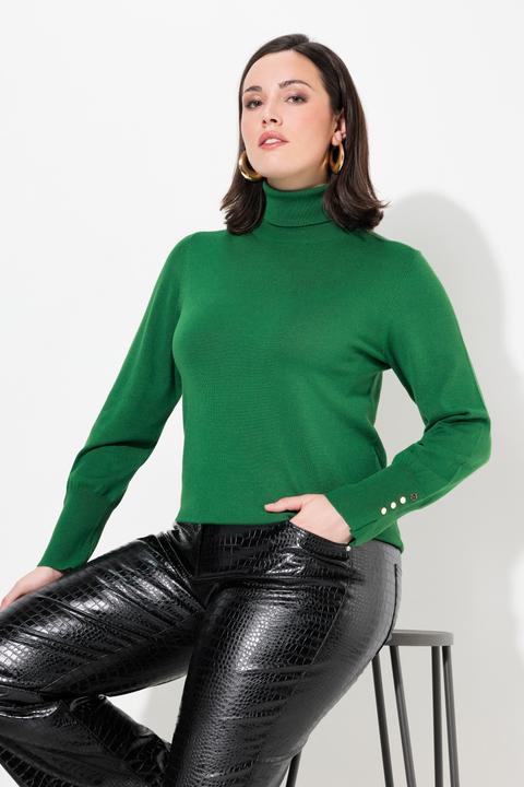 Produktbild Ulla Popken Pullover, Rollkragen, Zierknöpfe, Langarm (42, 44)