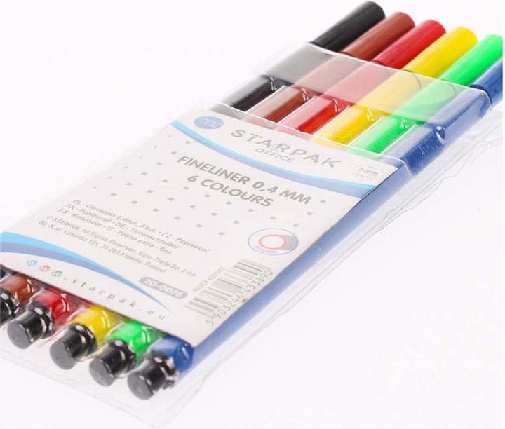 Produktbild Starpak Fineliner, 6 Farben, rund, 0,4 mm (Mehrfarbig, 6 x)
