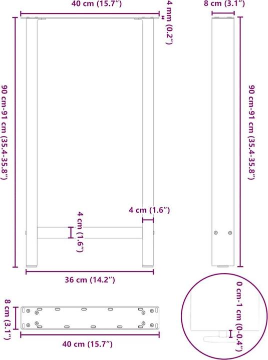 Immagine prodotto vidaXL Bartischbein