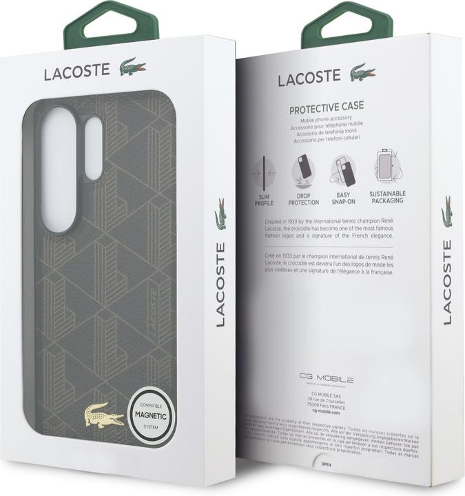Actual product image Lacoste Case PVC Monogram The Blend MagSafe for Samsung Galaxy S26 Ultra brown (Samsung Galaxy S26 Ultra)