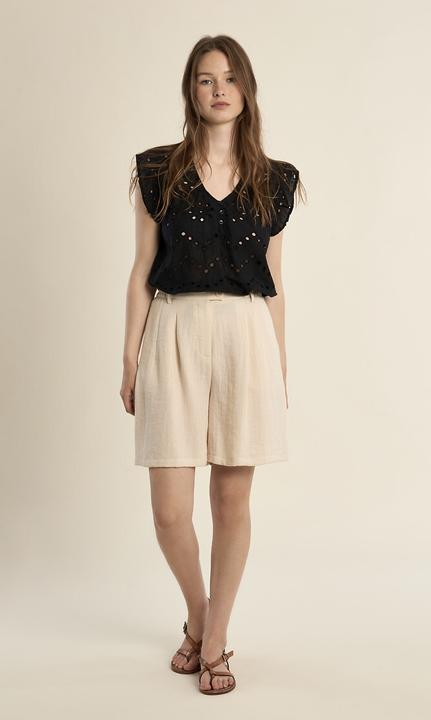 Immagine prodotto Molly Bracken Bluse mit Stickereien Kurzarm (M)
