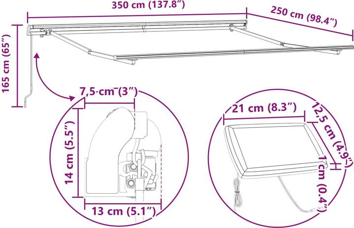 Image du produit vidaXL store rétractable (2.50 m)